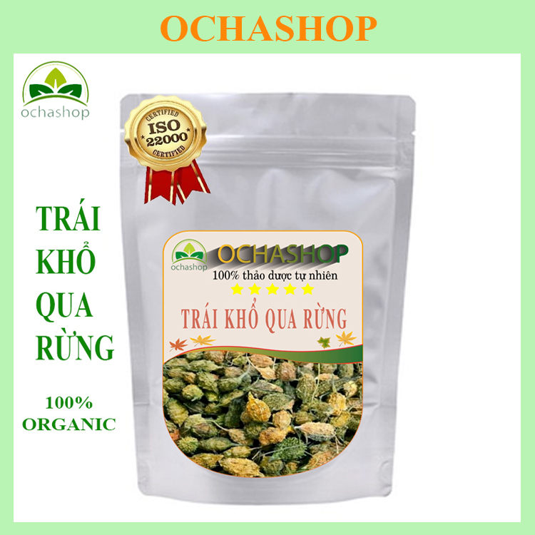 Khổ qua rừng nguyên trái sấy khô OCHASHOP túi zip 100gr, Hỗ trợ tiểu đường hiệu quả