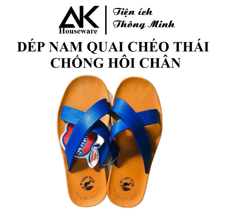 Dép nam chống hôi chân màu xanh da trời - ảnh thật