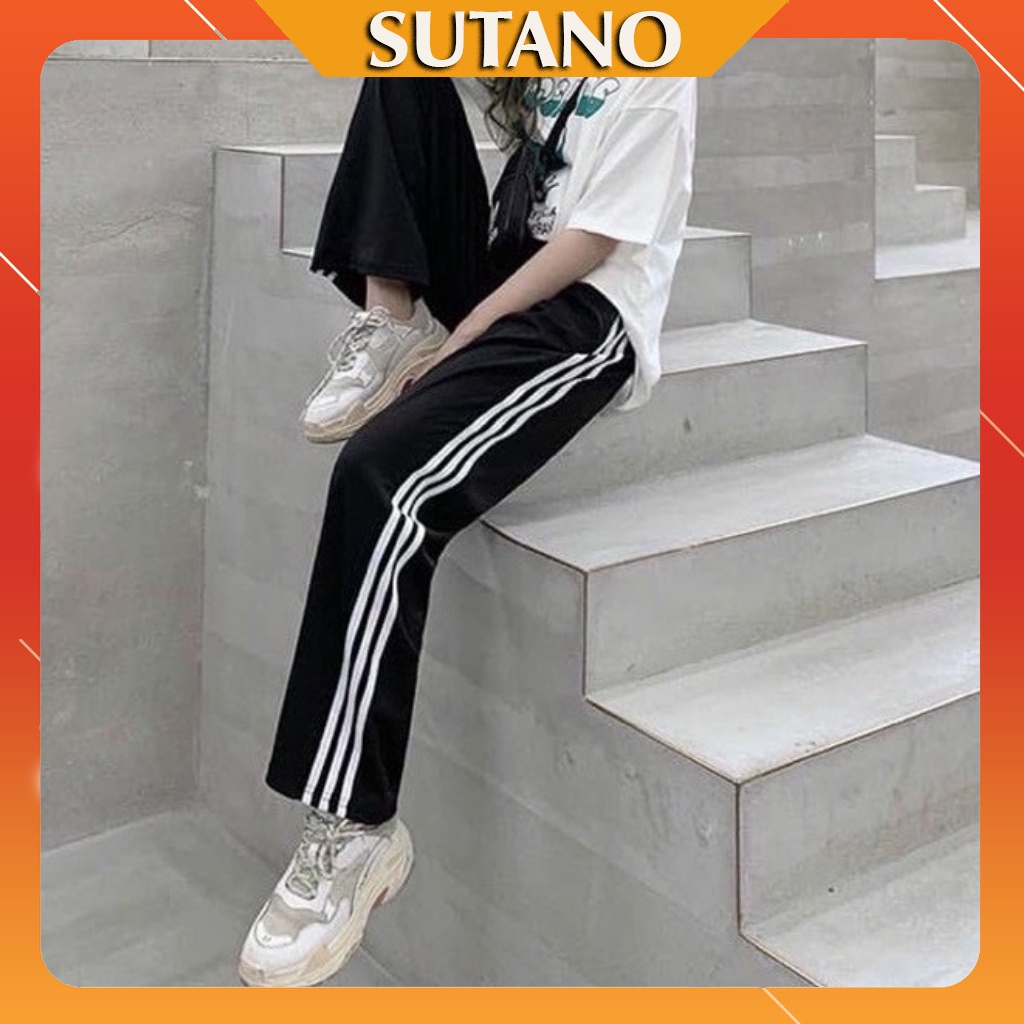 Quần Thể Thao 3 Sọc Nam Nữ Ống Rộng