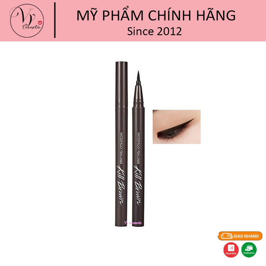 Kẻ Viền Mắt Không Trôi Kem Clio Waterproof Pen Liner Kill Brown Original