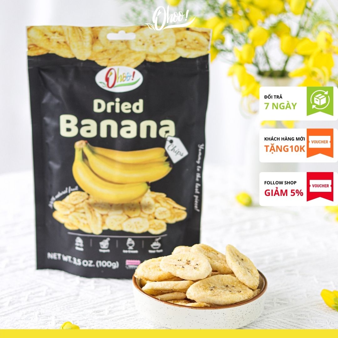 Chuối sấy ohoo! ăn vặt túi zip tiện lợi