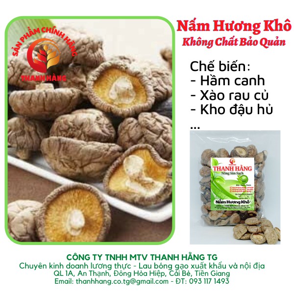 Nấm hương khô thanh hằng 50g - 1kg nấm to 4-6cm, thơm tự nhiên, dày thịt, hàng looại 1 sỉ lẻ - nông sản sạch