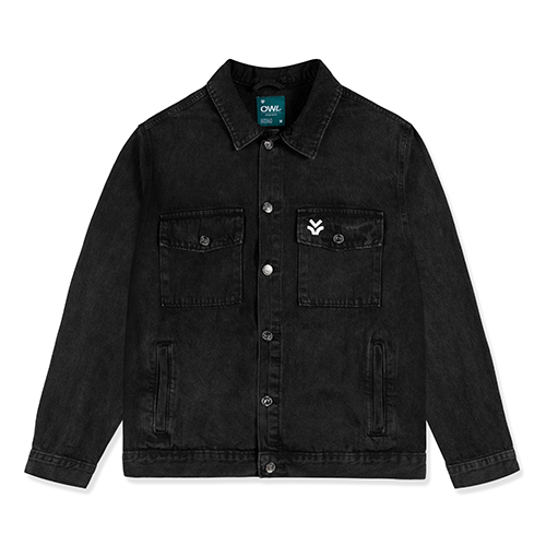 Owl brand® denim over jacket - áo khoác jeans dáng rộng / đen