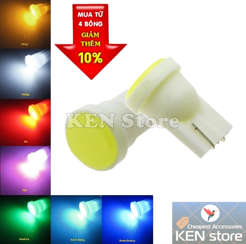 Bóng LED T10 gắn mặt đồng hồ xe máy, táp lô đồng hồ xe máy