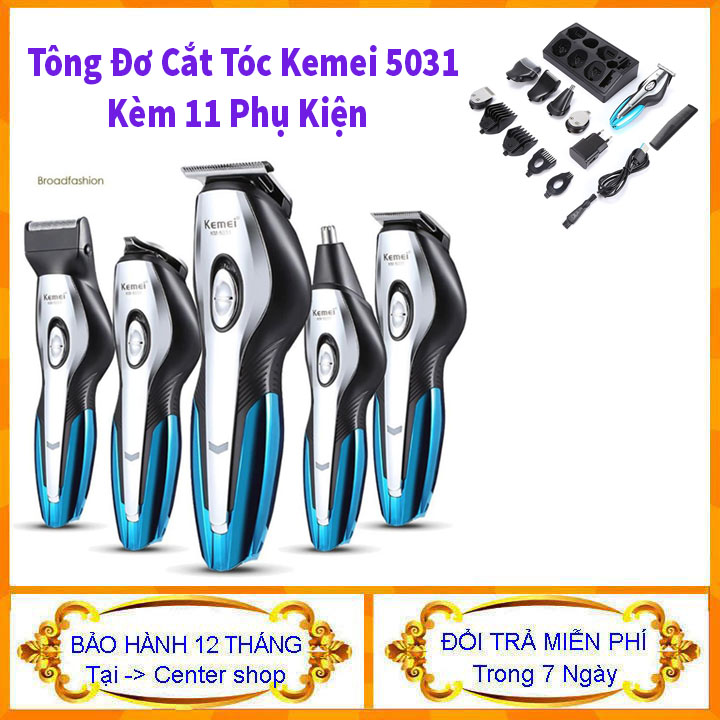 { Có Video } Tông đơ Kemei 5031,Tông đơ cắt tóc chuyên nghiệp,Cho người lớn và trẻ nhỏ - Thiết kế tinh tế, Bin sạc an toàn, chống ồn sản phẩm chính hãng - Center shop