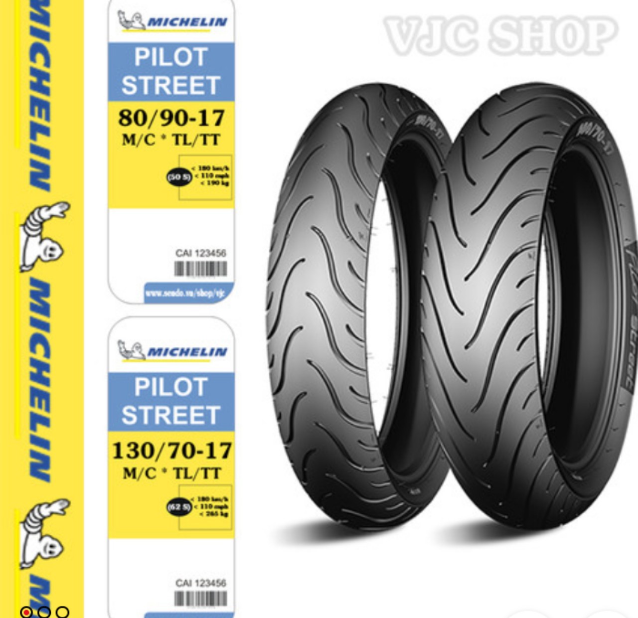 Combo cặp lốp Michelin Pilot Street 80-90-17 và 130-70-17 cho Exciter 150 độ