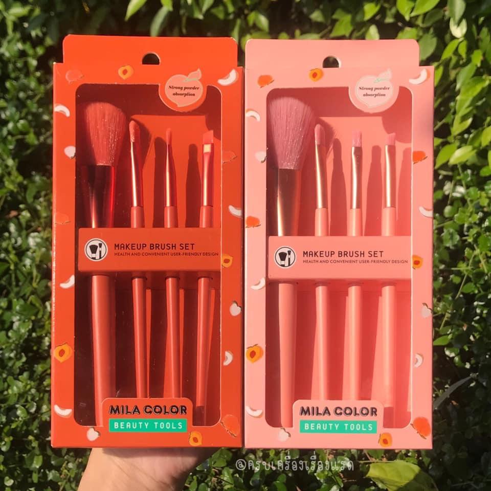 Bộ Cọ Trang Điểm 4 Cây - Mila Color Makeup Brush Set