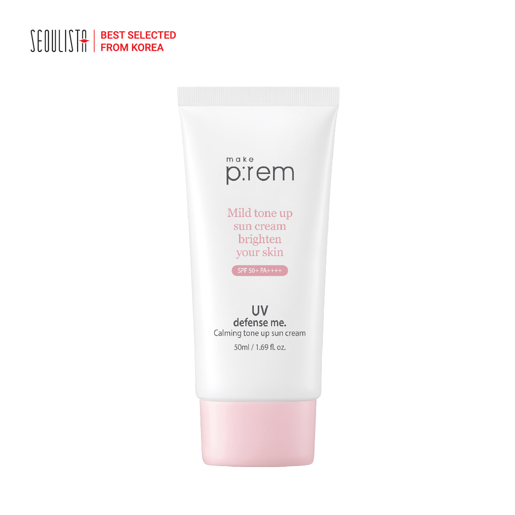 Kem Chống Nắng Vật Lý Nâng Tone Make P:rem UV defense me. Calming tone up sun cream