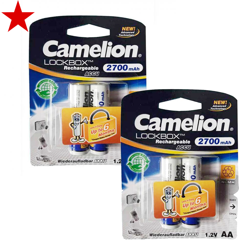 Combo 2 vỉ pin sạc tiểu AA Camelion 2700mAh (1 vỉ 2 viên) chính hãng