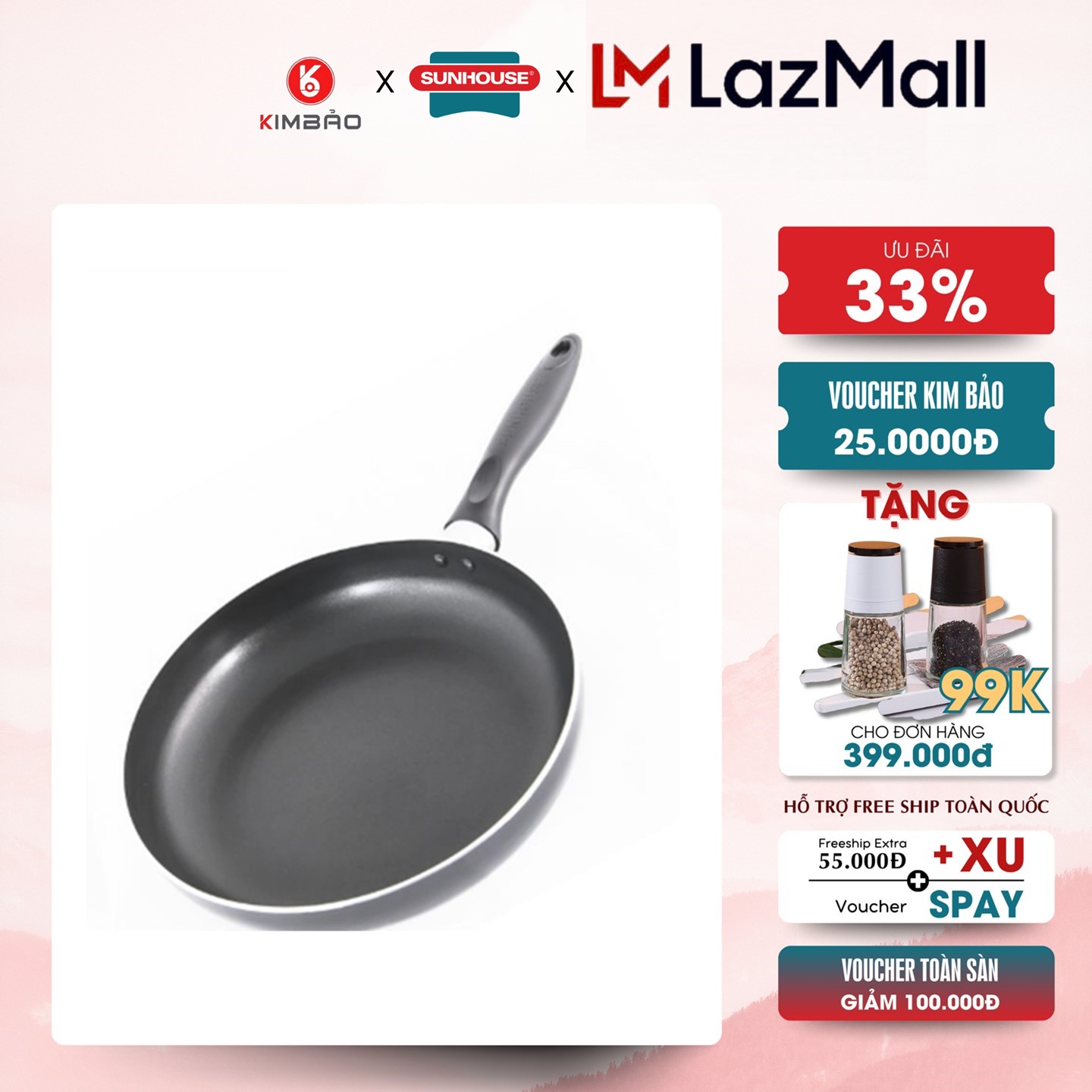 Chảo từ SUNHOUSE Magnetic Pan SHM18-SHM30 bắt nhiệt nhanh chóng, lan tỏa nhiệt trải khắp toàn bộ chảo giúp thức ăn chín nhanh
