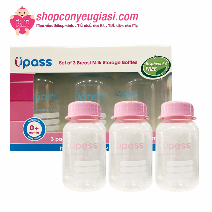 Bộ 3 bình trữ sữa upass up0030n thái lan - 3 bình x 125ml