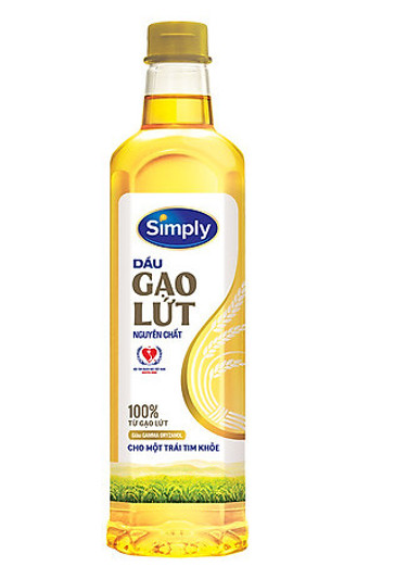 Combo 3 chai dầu ăn cao cấp simply dầu gạo lứt 1l