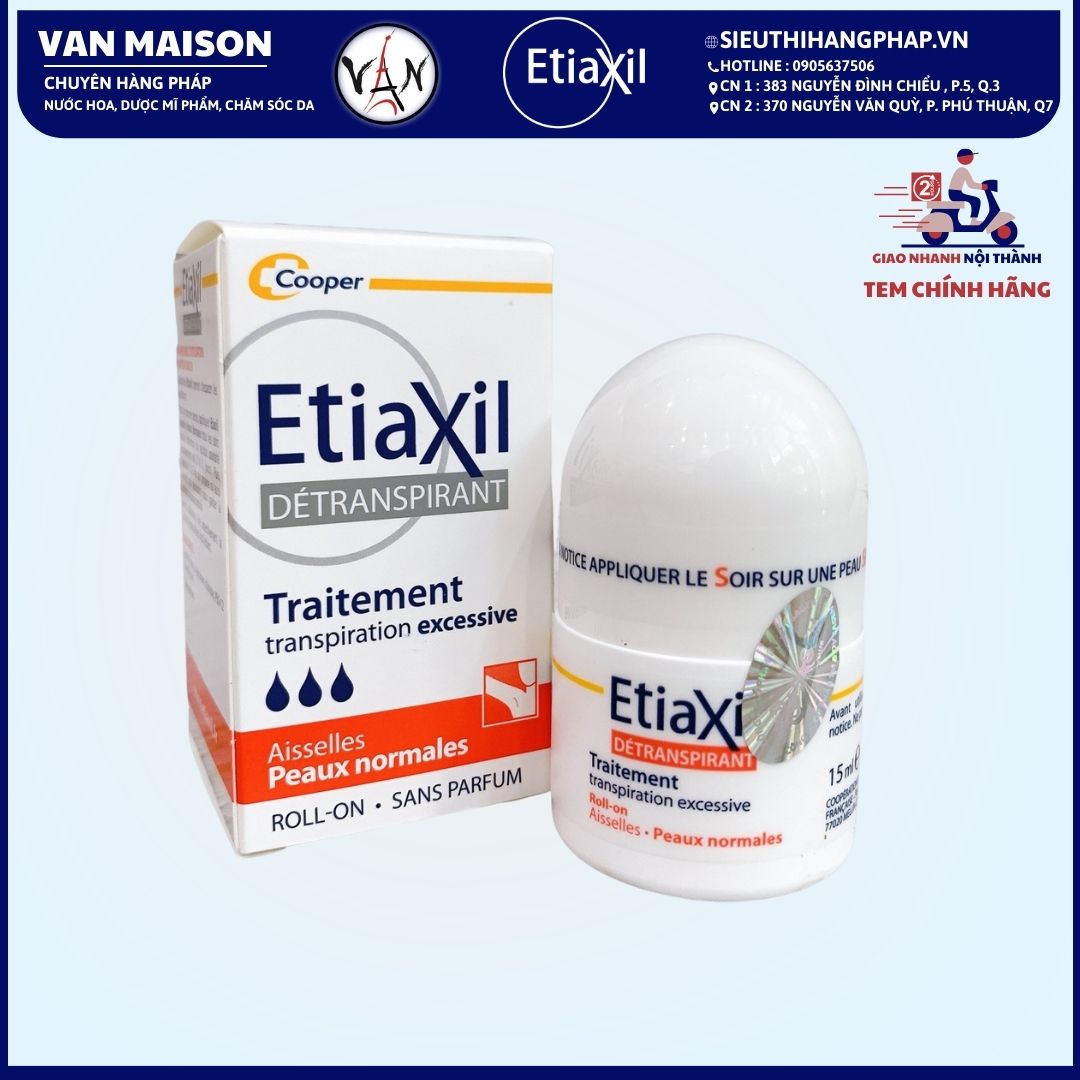 Lăn khử mùi etiaxil ngăn ngừa mồ hôi dành cho da thường không ướt dính áo hay gây ố vàng 15ml