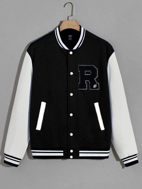 V5 varsity bomber jacket đen - áo khoác nỉ nam nữ cao cấp