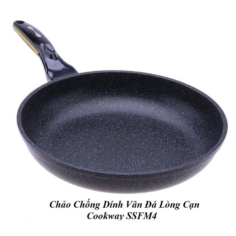 Chảo chống dính vân đá lòng cạn cookway ssfm4 size 28cm