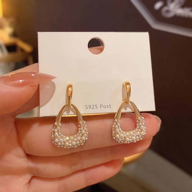 Bông tai vàng đính ngọc phong cách Hàn Quốc- Yoristore.vn BT80
