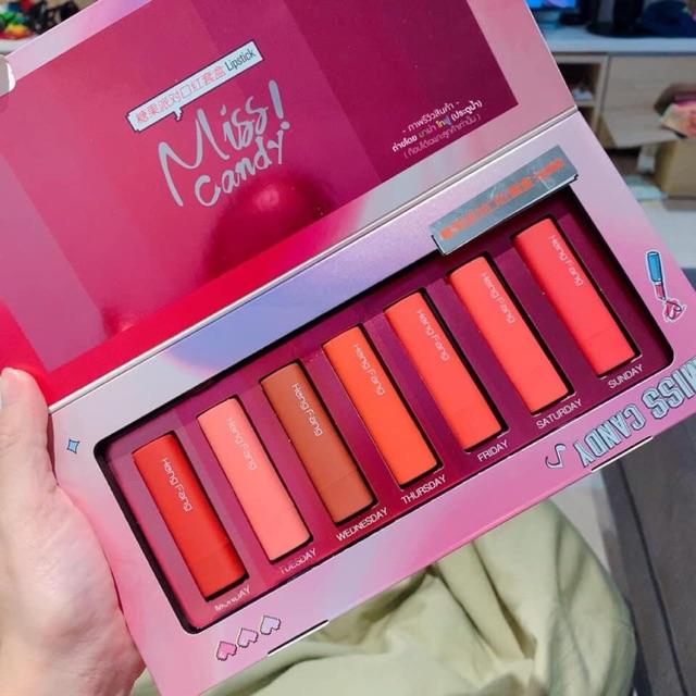 Set 7 cây son Miss Candy Lipstick Hengfang Set 7 son thỏi Hengfang lên tone cực chuẩn Set son Hengfang Miss Candy