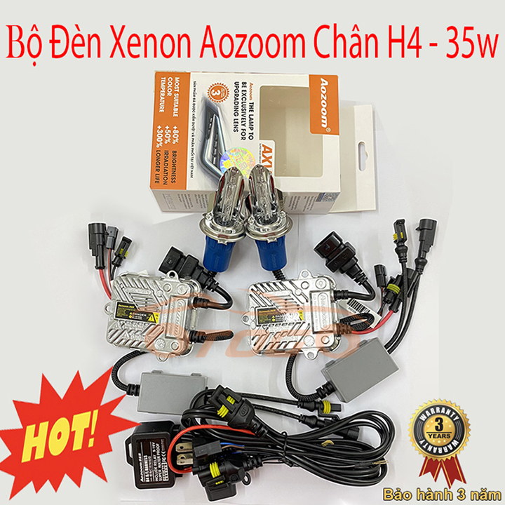 Bộ Đèn XENON AOZOOM Chính Hãng Chân H4 - 35W Siêu Sáng , Bảo Hành 3 Năm