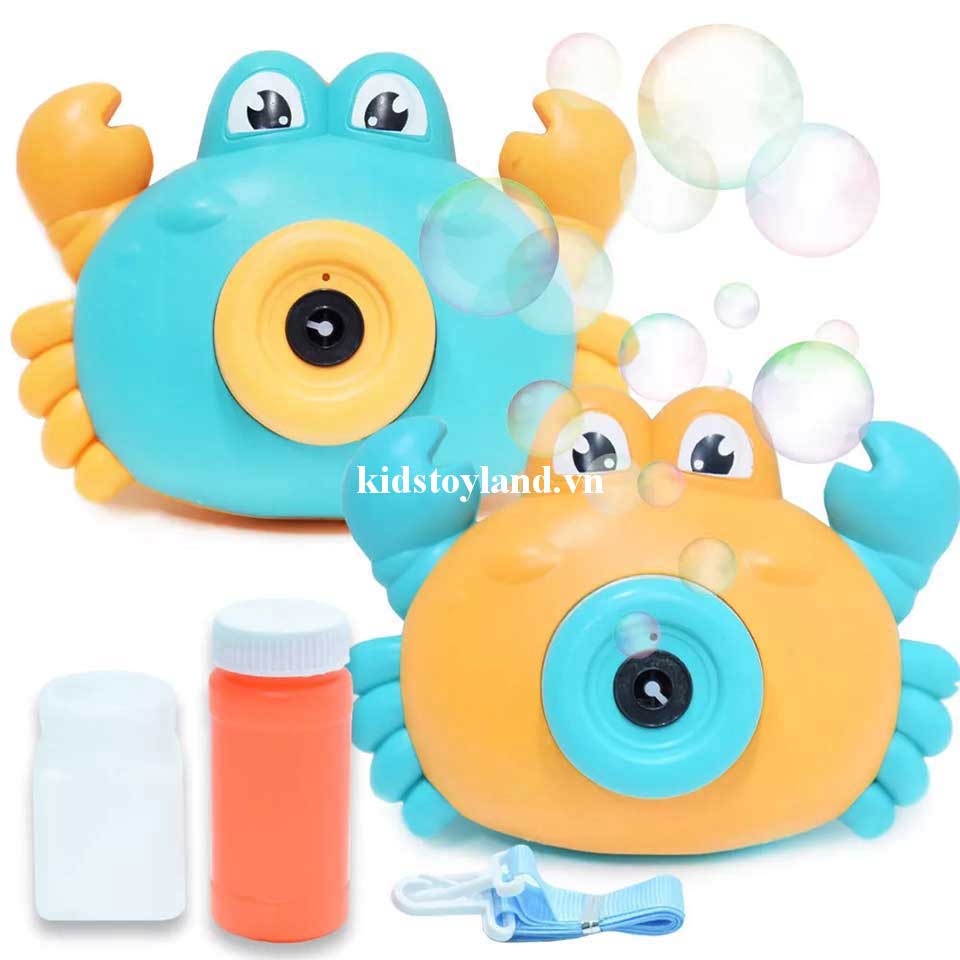 Đồ Chơi Máy Ảnh Pin Thổi Bong Bóng Hình Con Cua - Đồ Chơi Vận Động Cho Bé
