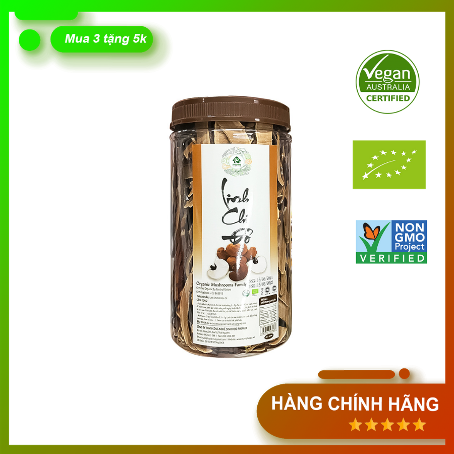 Nấm Linh Chi đỏ Organic 200g Organic red reishi mushroom
