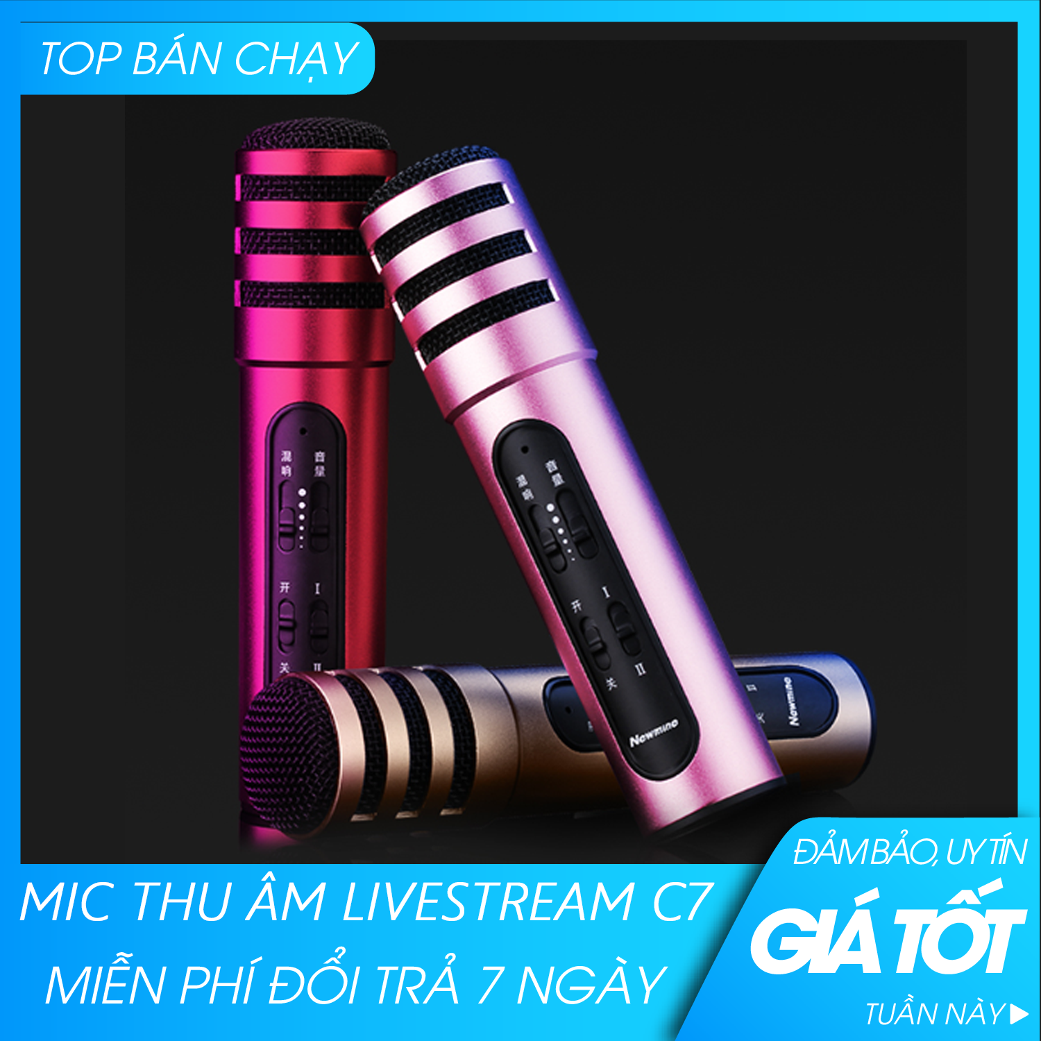 ( BẢO HÀNH UY TÍN) Mic Livestream , Micro thu âm hát, livestream C7 cao cấp - Karaoke Trên Điện Thoại, Máy Tính – Âm Thanh Cực Hay - Dung lượng pin 450 mAh sử dụng liên tục 8 tiếng ,  Ca hát cực đã , livestream mọi nơi bạn muốn