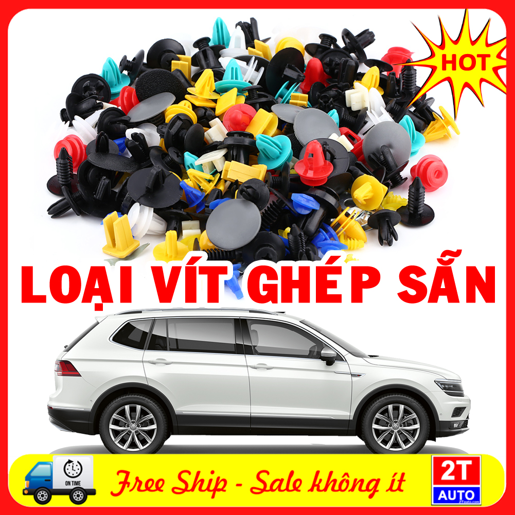 (LOẠI VÍT GHÉP SẴN) Bộ đinh tán, chốt vít nở vit Nhựa Loại 1 cho xe hơi ô tô - bộ 50 cái bền bỉ giá tốt tiết kiệm sử dụng hiệu quả, vít nhựa ô tô, chốt nhựa ô tô xe hơi
