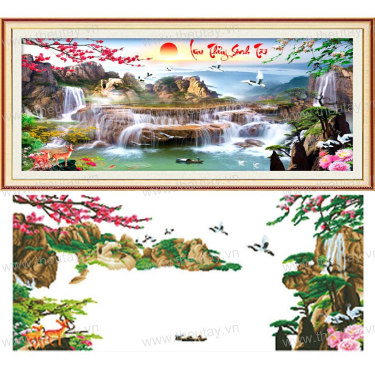 Tranh đính đá phong cảnh sơn thủy LV020