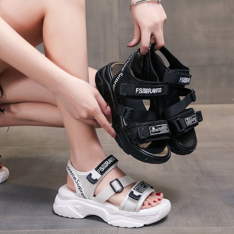 Sandal nữ 2 quai chéo sup đế độn 2 màu bán chạy hottrend