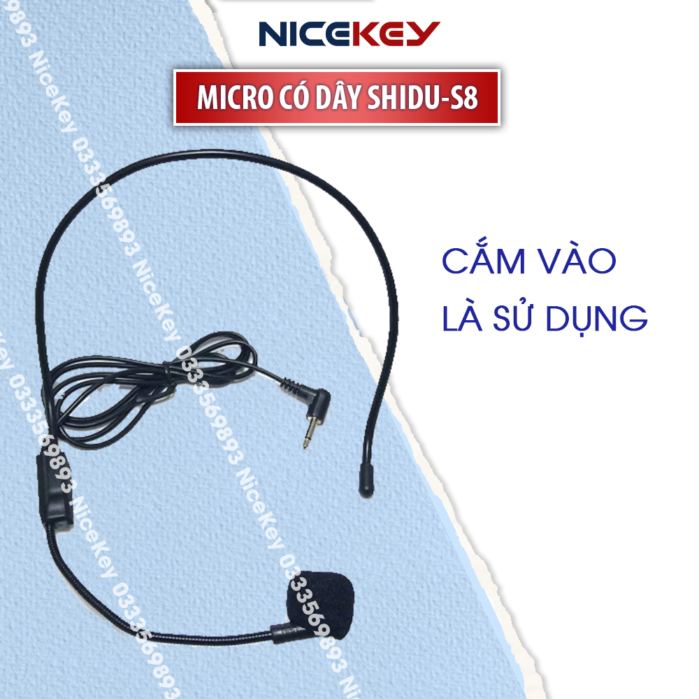 Micro đeo tai shidu s8, mic trợ giảng có dây chuyên nghiệp, micro giành cho máy trợ giảng, loa trợ giảng, micro có dây ⚡bh 1 năm⚡