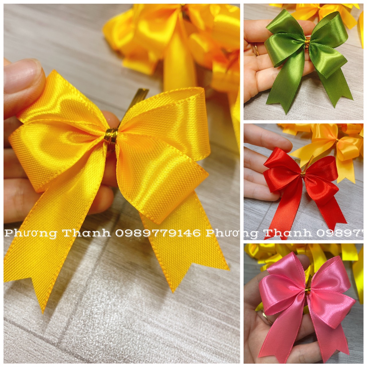 Bịch 10 cái nơ trang trí 1k,nơ ruy băng thắt sẵn