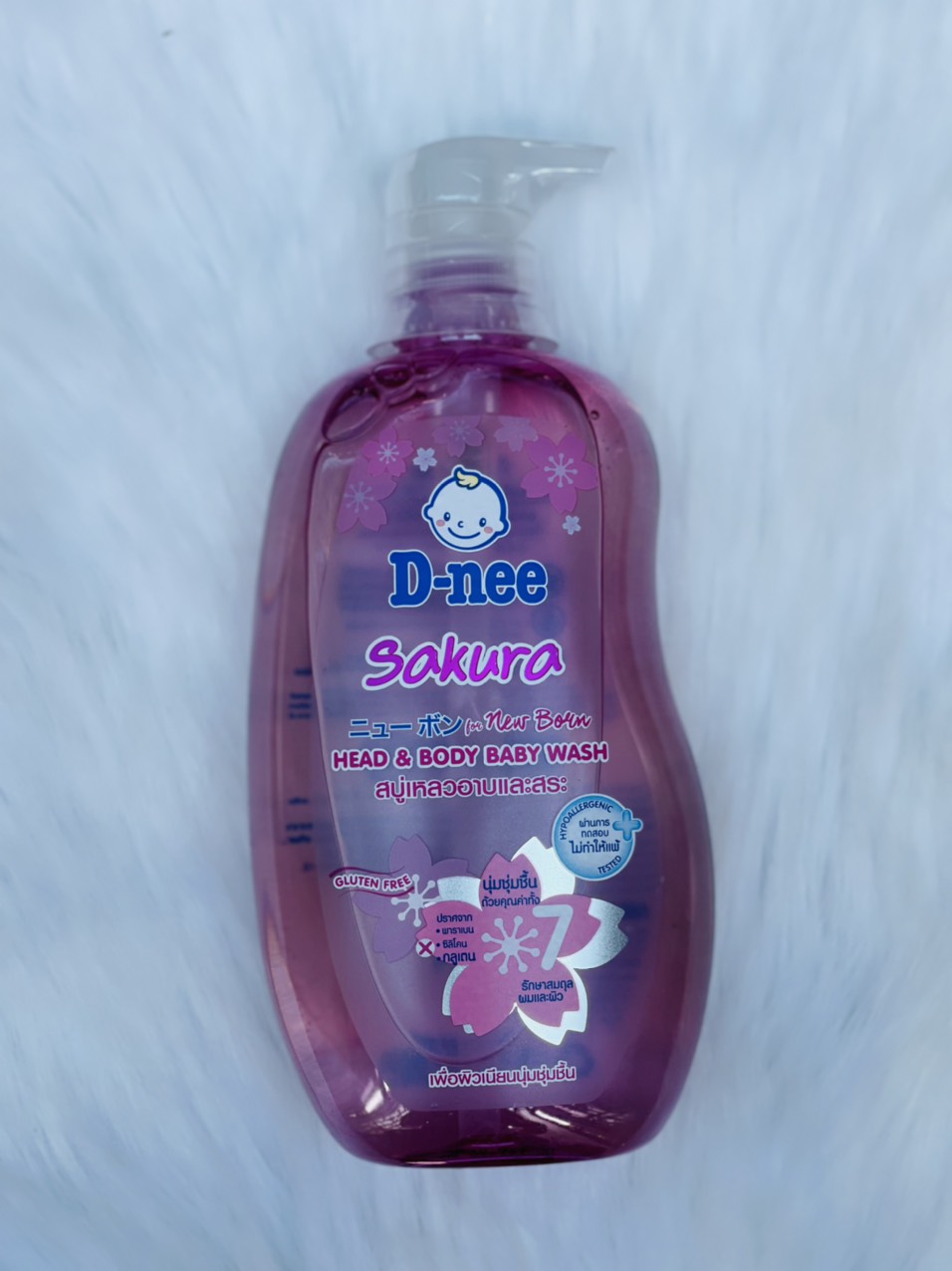 Sữa Tắm Gội toàn thân dành cho Bé thương hiệu D-Nee SAKURA (màu hồng) 380ml - Thái Lan nhập khẩu