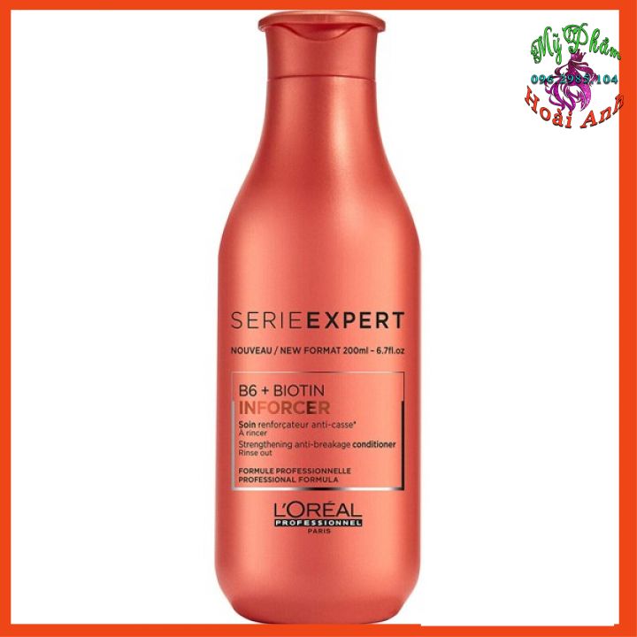 Dầu xả chăm sóc tóc gãy rụng l'oreal biotin inforcer conditioner 200ml
