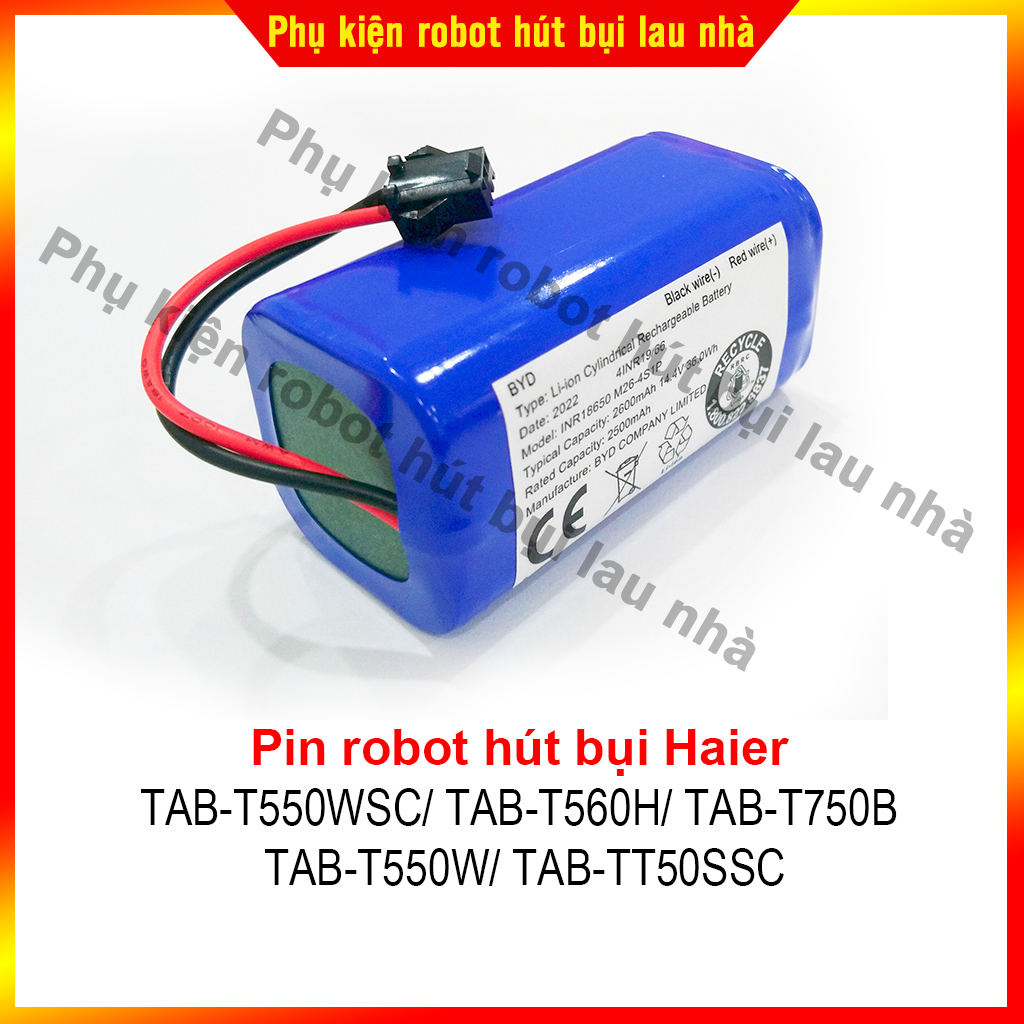 Pin robot hút bụi Haier TAB-T550WSC/ TAB-T560H/ TAB-T750B/ TAB-T550W/ TAB-TT50SSC - Bảo hành 3 tháng (Lỗi 1 đổi 1)