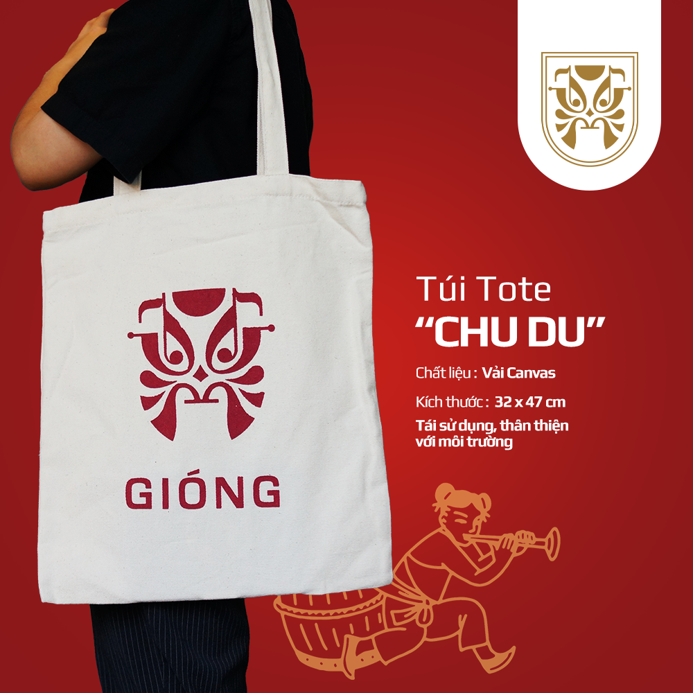 Túi tote vải canvas hoạ tiết gióng