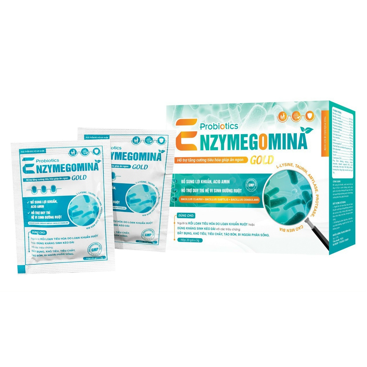 Men Vi Sinh Kết Hợp Tiêu Hóa Probiotics Enzymegomina Gold - Giúp Cân Bằng Hệ Vi Sinh Đường Ruột - Phòng Ngừa Rối Loạn Tiêu Hóa - Tăng Cường Miễn Dịch Hệ Tiêu Hóa - Hộp 20 Gói