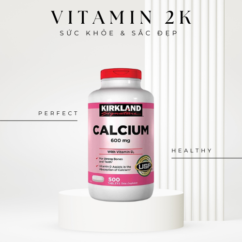 Viên Uống Canxi Kirkland chắc xương Calcium Kirkland 600mg + D3 500 Viên của Mỹ - Vitamin 2000