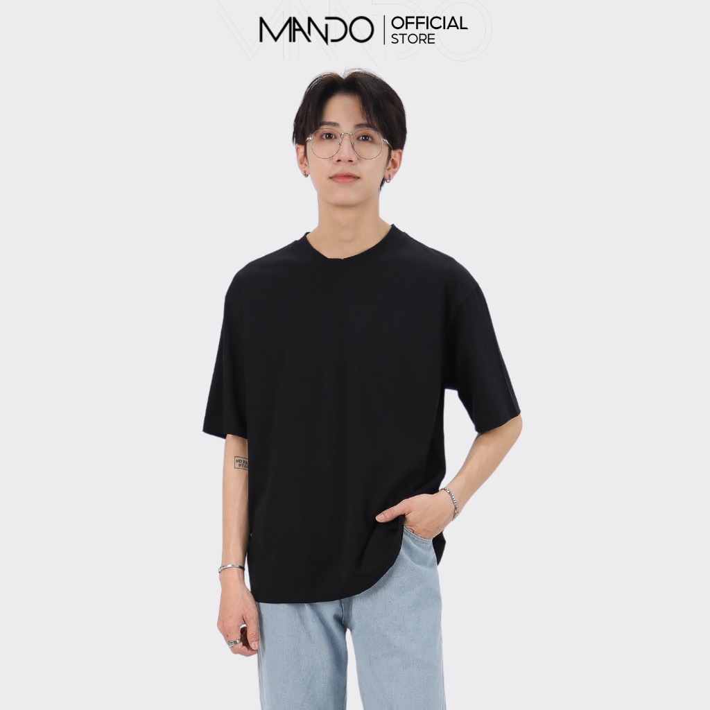 Áo Phông Trơn Dáng Rộng Cotton Cao Cấp MANDO 2 Màu Đen Trắng Basic Unisex Trẻ Trung Thời Trang Hàn Quốc PDN012