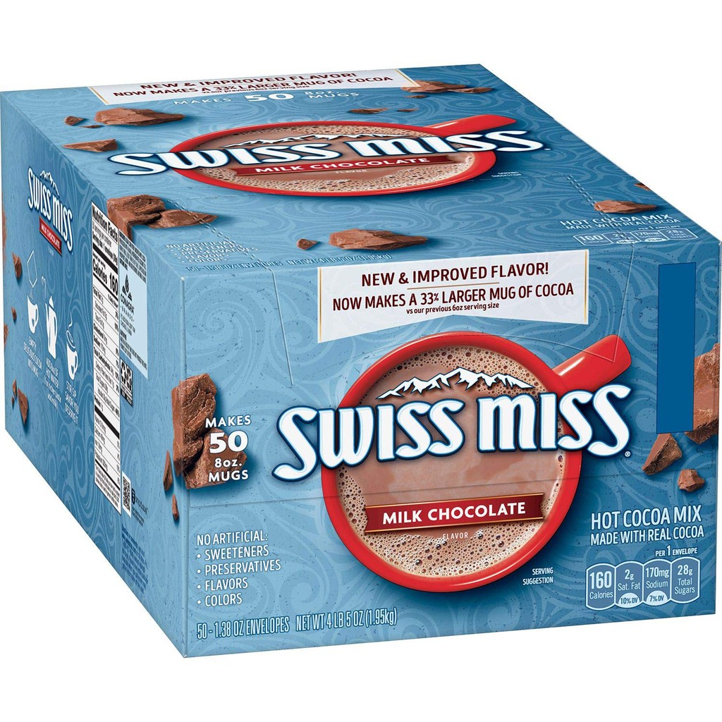 Bột cacao sữa swiss miss hộp 50 gói 1.95kg