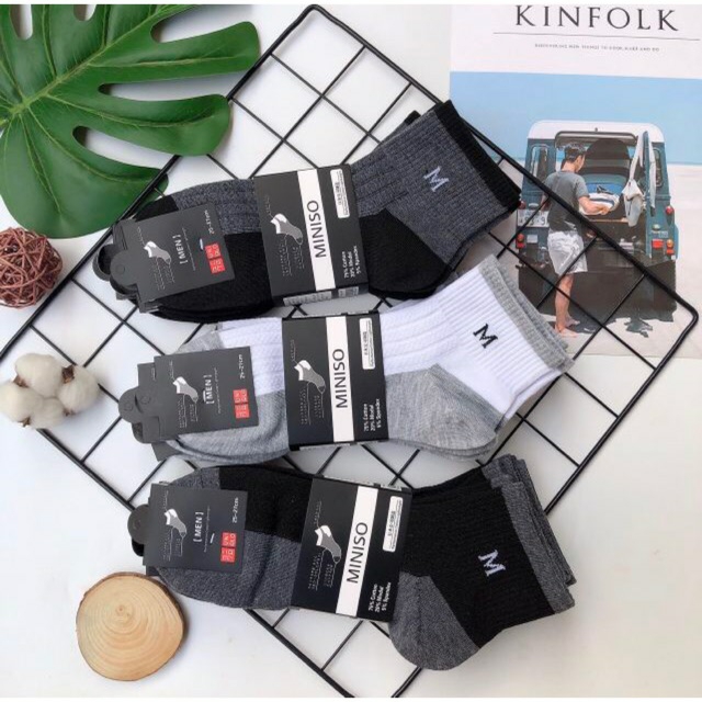 TÂT NAM Set 5 Đôi Tất Miniso Cổ Cao Xuất Nhật [ BraStore]