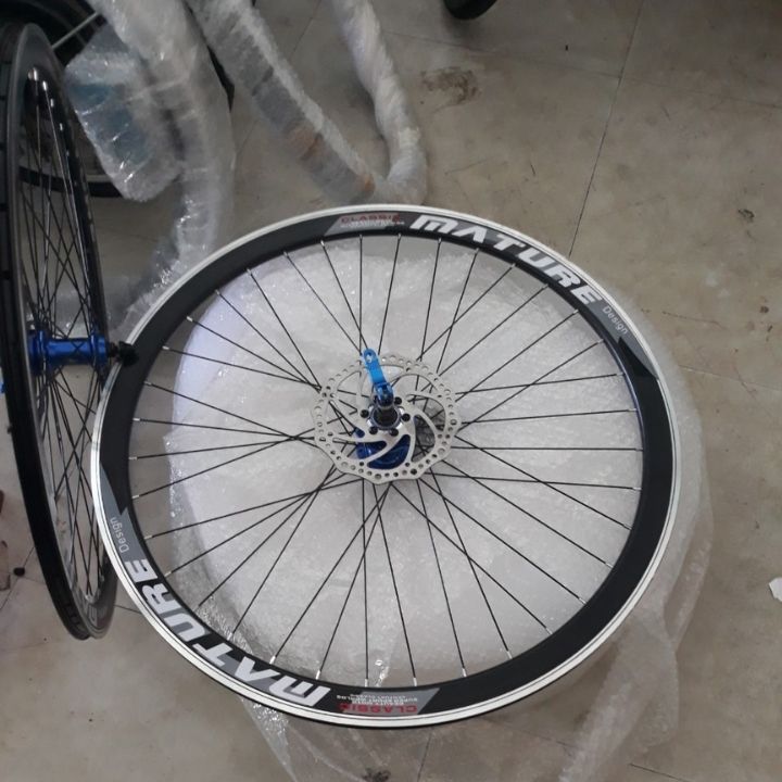 1 cặp bánh xe đạp nhôm vành 700c đan sẵn hub theo yêu cầu khách hàng