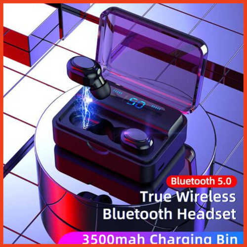 Tai nghe bluetooth s590 tws kiểu dáng airpods nghe 2 tai, kiêm sạt dự phòng có led hiển thị