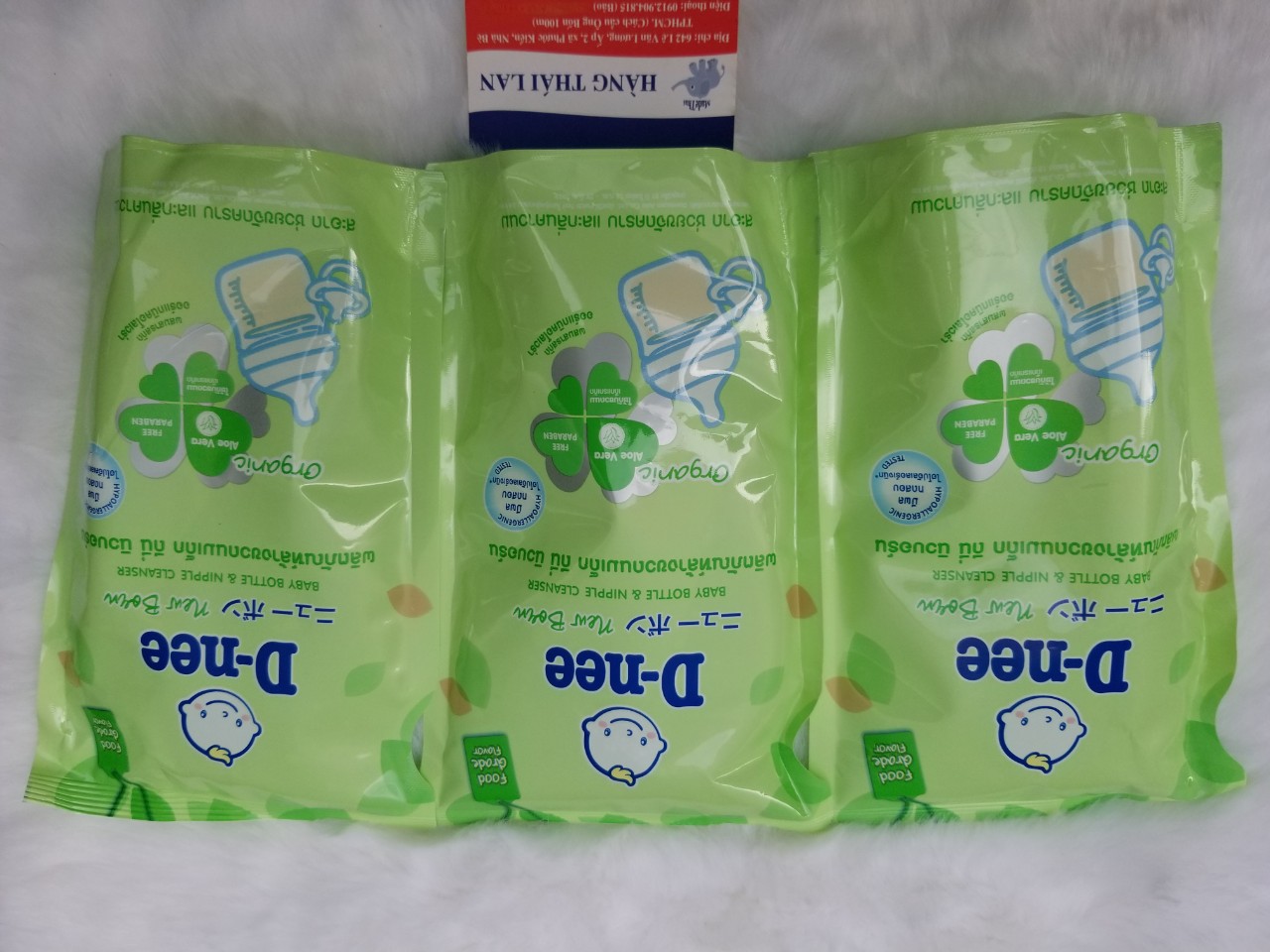 Combo 3 bịch Nước rửa bình sữa Dnee Thái Lan Organic 550ml- Súc bình sữa