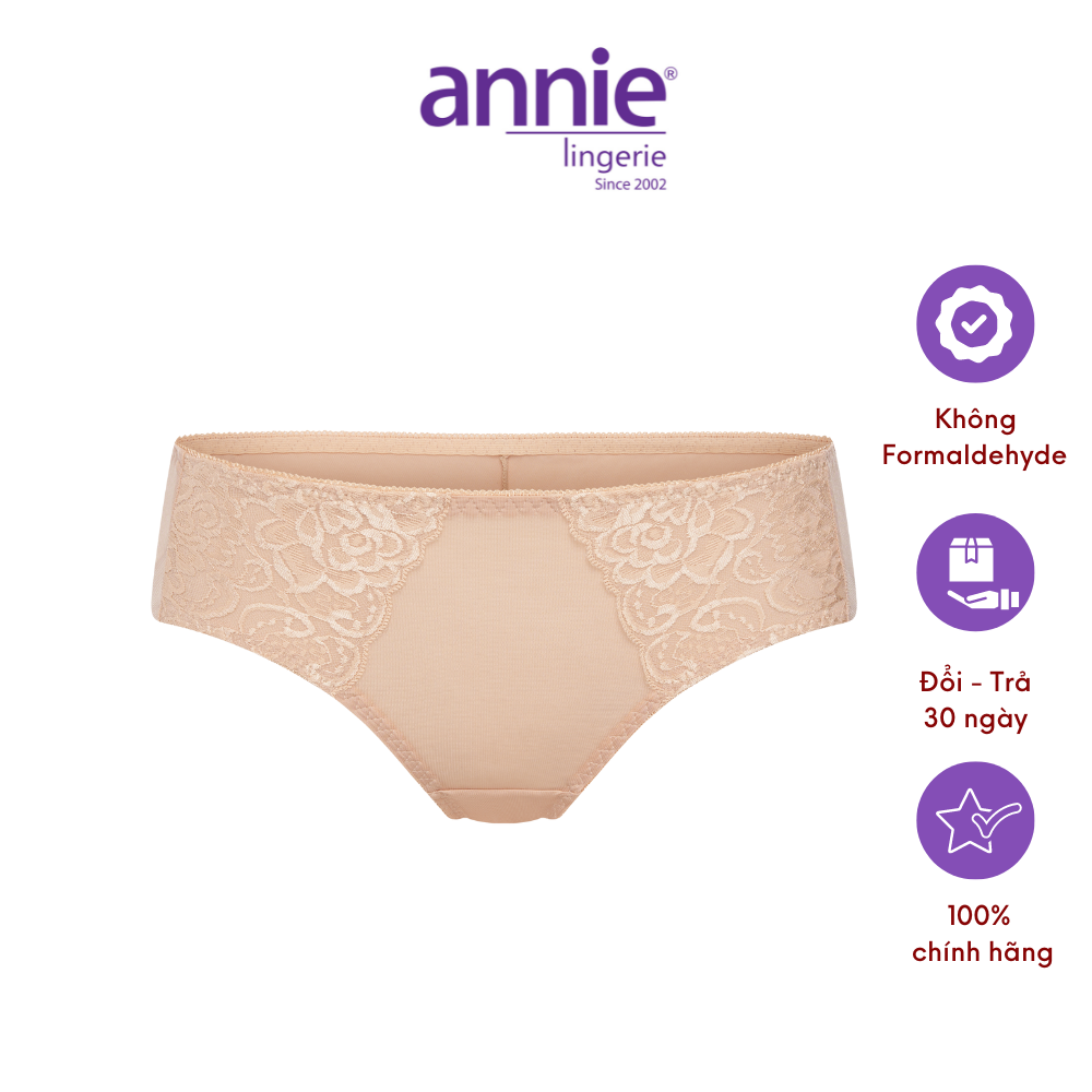 Quần lót nữ không viền sau annie QE 2178 không vết hằn, co giãn 4 chiều, lưng thấp có ren, thoáng mát cả ngày