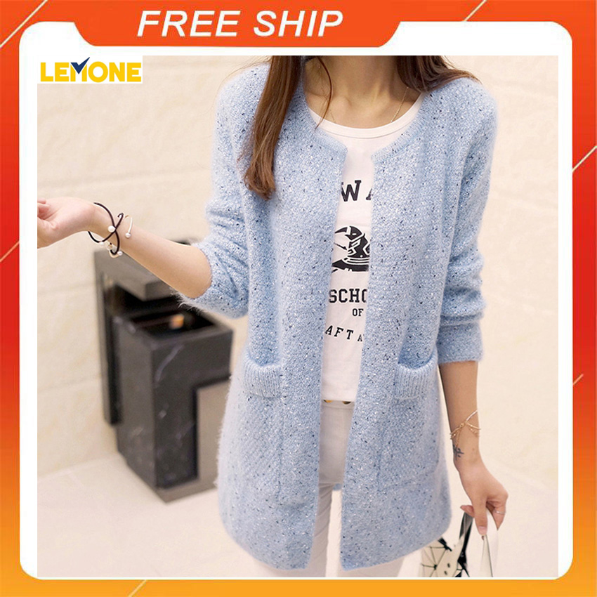 Áo khoác cardigan len nữ dày dặn, áo len nữ Hàn Quốc