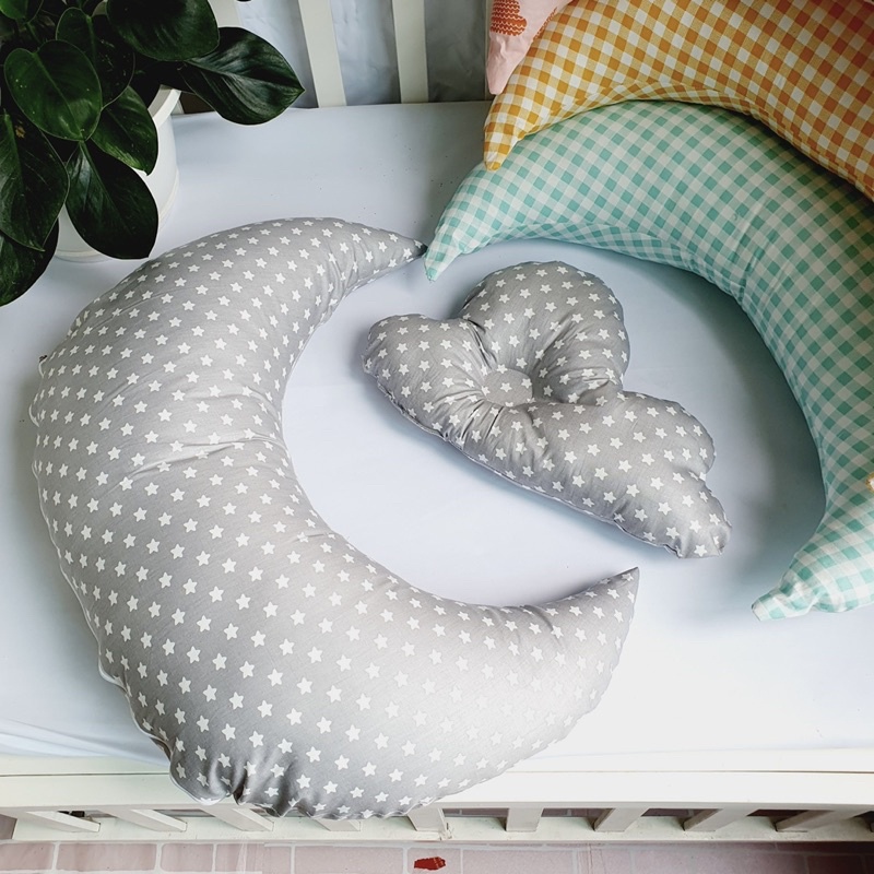 Sét gối ôm cho bé gối lõm hình mặt trăng cho bé vải cotton mịn