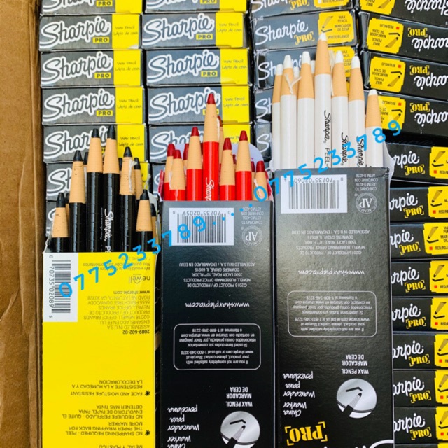 Chì đá chì kẻ mày không trôi- sharpie pro - đen đỏ trắng-usa
