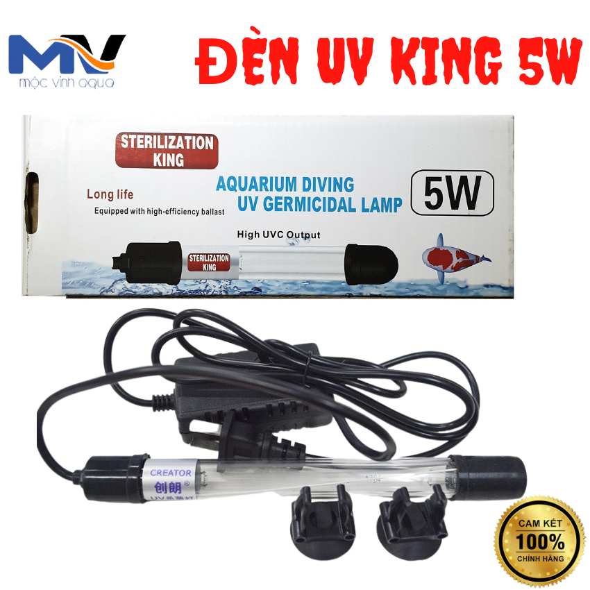 Đèn uv king 5w cao cấp diệt tảo & diệt khuẩn hồ cá cảnh | cửa hàng cá cảnh và thiết bị lọc nước hồ cá mộc vinh aqua