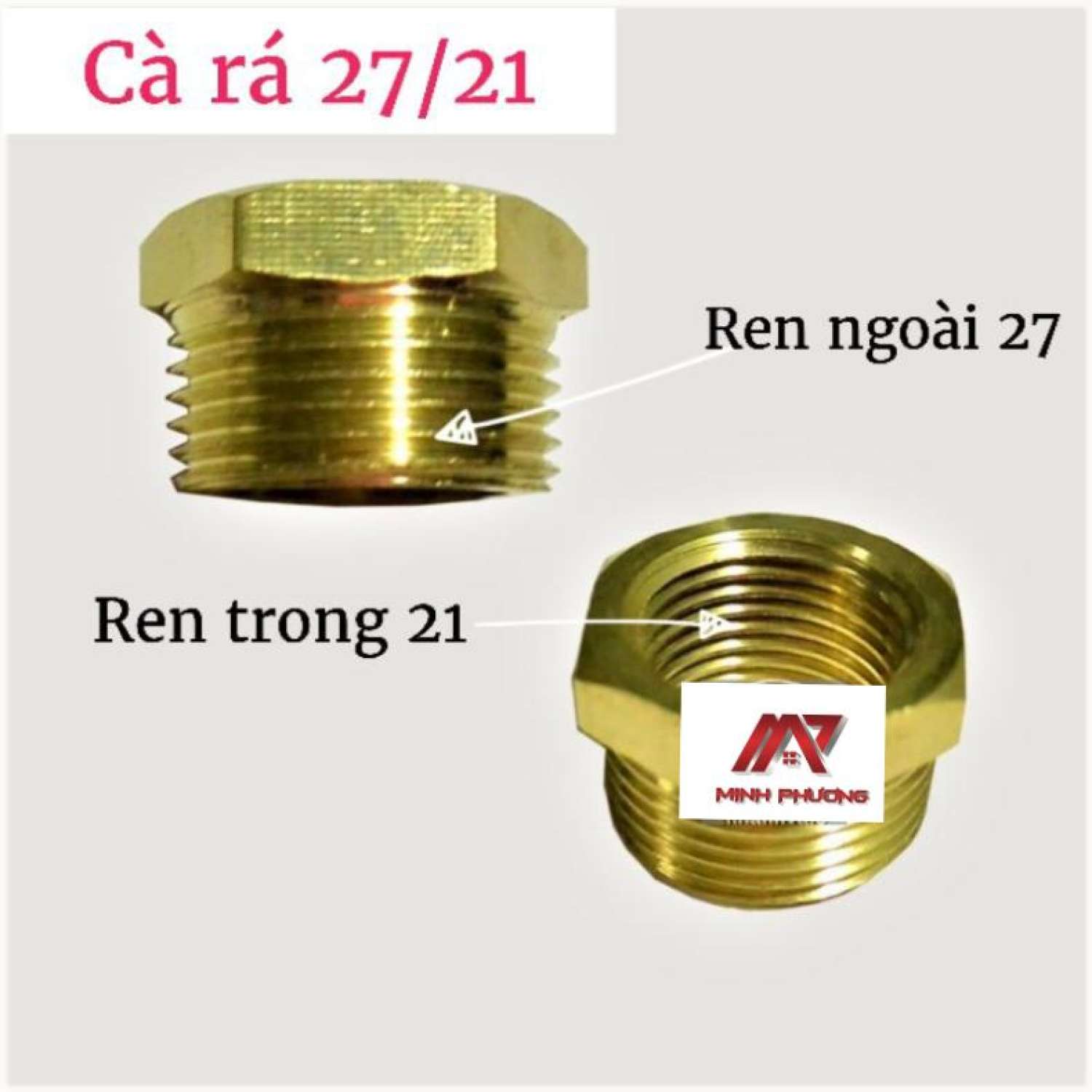 Cà rá 27/21, đầu nối ren ngoài 27, ren trong 21