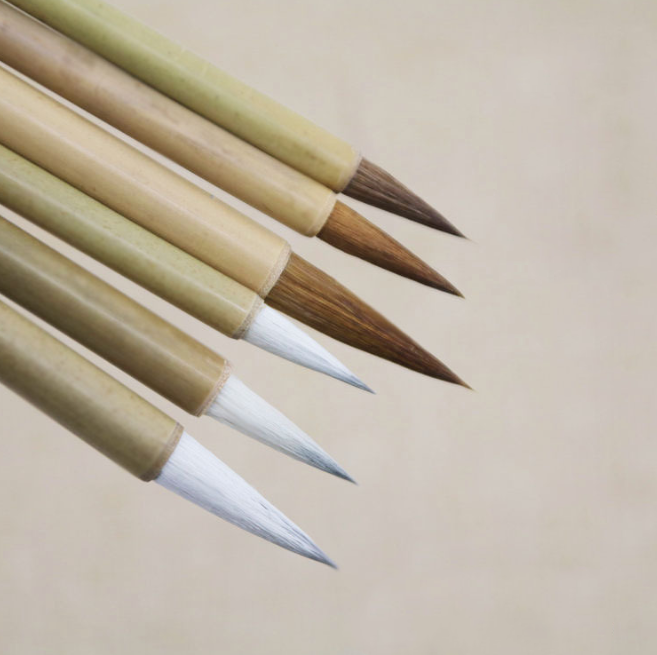 Cọ lông sói thân tre hội họa thư pháp vẽ tranh,...