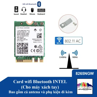 Card wifi Bluetooth INTEL AC 7260 7265 8260 8265 9260 9560 AX200 (cho máy tính xách tay) (8)